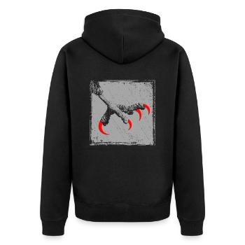 Eagle's claw - Unisex Premium Organic Zip Hoodie - black - Back - Nico (187cm)