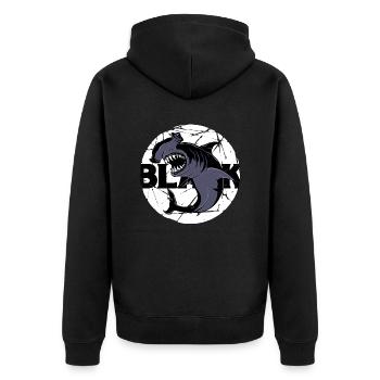 black lieber schwarz toleranz gleichberechtigung - Unisex Premium Bio Zip Hoodie - Schwarz - Hinten - Nico (187cm)