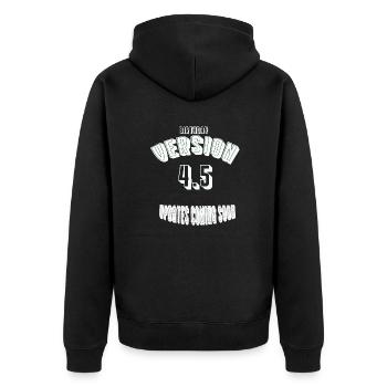 Birthday45 - Unisex Premium Bio Zip Hoodie - Schwarz - Hinten - Nico (187cm)