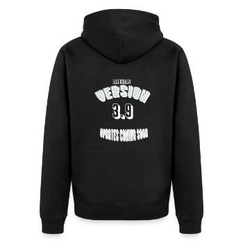 Birthday39 - Unisex Premium Bio Zip Hoodie - Schwarz - Hinten - Nico (187cm)