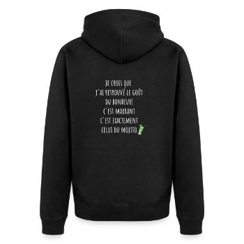 le gout du bonheur est le mojito - Veste à capuche bio Premium Unisexe - noir - Dos - Nico (187cm)