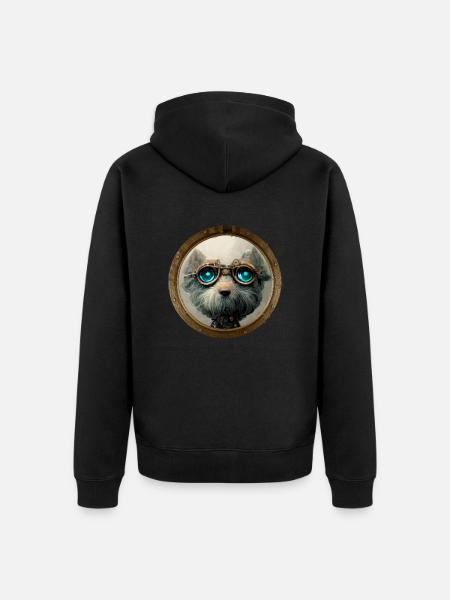 chien steampunk - Veste à capuche bio Premium Unisexe - noir