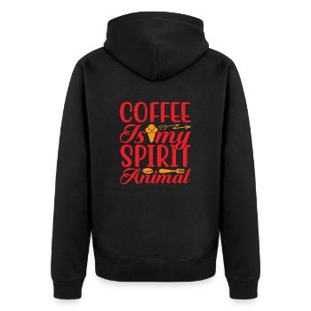 Coffee is my spirit Animal - Unisex Premium Organic Zip Hoodie - black - Back - Nico (187cm)