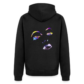 Frauen Gesicht Gesicht Liebe - Unisex Premium Bio Zip Hoodie - Schwarz - Hinten - Nico (187cm)