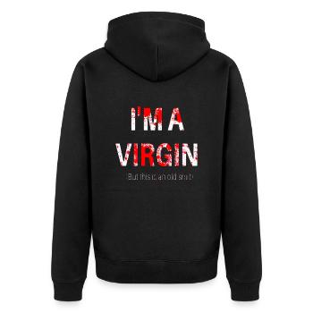 Weisheit zitiert Buddha Text Leben Jungfrau - Unisex Premium Bio Zip Hoodie - Schwarz - Hinten - Nico (187cm)