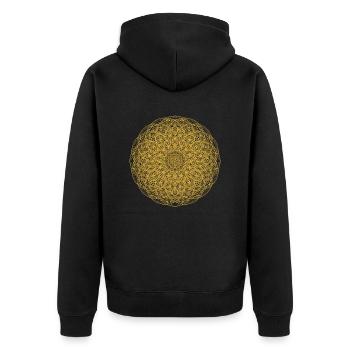 Fleur de vie Mandala - Veste à capuche bio Premium Unisexe - noir - Dos - Nico (187cm)