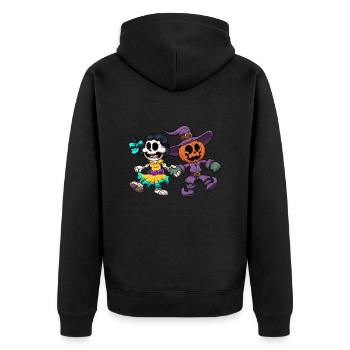 Halloween And Day Of The Dead - Unisex Premium Organic Zip Hoodie - black - Back - Nico (187cm)