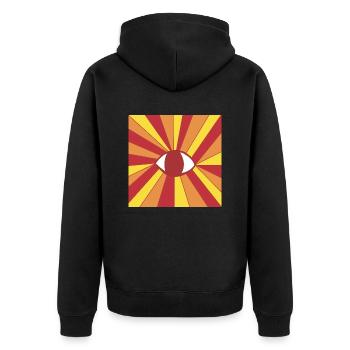 Hippie Ethno Goa Eye Dessin 60s 70s 80s - Veste à capuche bio Premium Unisexe - noir - Dos - Nico (187cm)