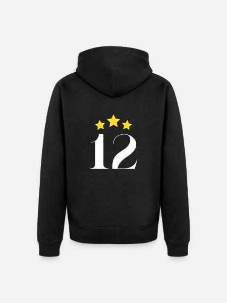 12th anniversary starred - Unisex Premium Organic Zip Hoodie - black
