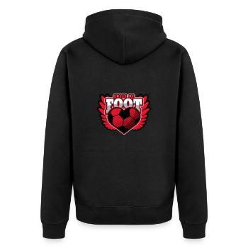 FOLLE DE FOOT ! - Veste à capuche bio Premium Unisexe - noir - Dos - Nico (187cm)