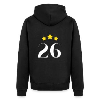 26e anniversaire étoilé - Veste à capuche bio Premium Unisexe - noir - Dos - Nico (187cm)