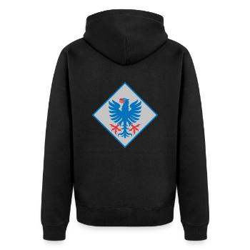 Värmland - Unisex Premium Bio Zip Hoodie - Schwarz - Hinten - Nico (187cm)