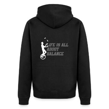 Life Is All About Balance White - Unisex Premium Organic Zip Hoodie - black - Back - Nico (187cm)