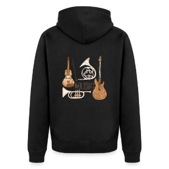 Instruments de musique - Veste à capuche bio Premium Unisexe - noir - Dos - Nico (187cm)