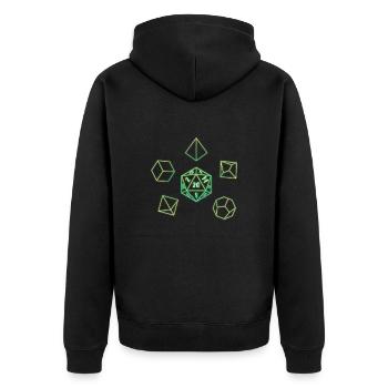 Green Dices D20 RPG - Unisex Premium Organic Zip Hoodie - black - Back - Nico (187cm)