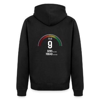 Anniversaire 9 ans Compteur - Veste à capuche bio Premium Unisexe - noir - Dos - Nico (187cm)