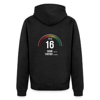 Anniversaire 16 ans Compteur - Veste à capuche bio Premium Unisexe - noir - Dos - Nico (187cm)