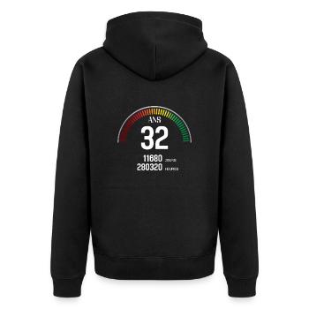 Anniversaire 32 ans Compteur - Veste à capuche bio Premium Unisexe - noir - Dos - Nico (187cm)