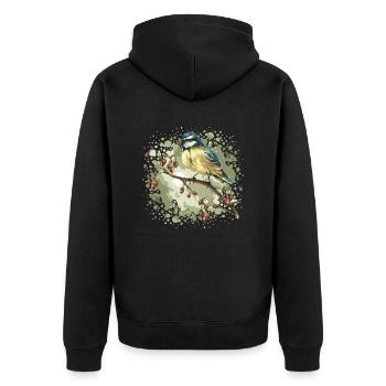Colorful bird - Unisex Premium Organic Zip Hoodie - black - Back - Nico (187cm)