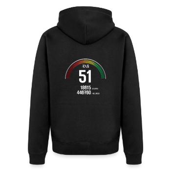 Anniversaire 51 ans Compteur - Veste à capuche bio Premium Unisexe - noir - Dos - Nico (187cm)
