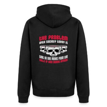 drinks from enemies skulls - Unisex Premium Organic Zip Hoodie - black - Back - Nico (187cm)