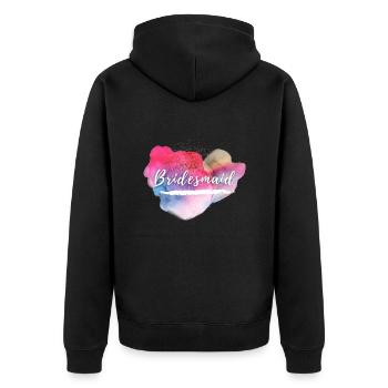 Bridesmaid color mix - Unisex Premium Organic Zip Hoodie - black - Back - Nico (187cm)