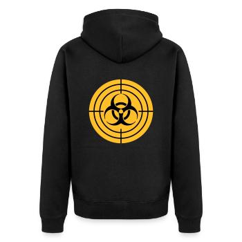 Biohazard Sight Zombie Hunter - Unisex Premium Organic Zip Hoodie - black - Back - Nico (187cm)