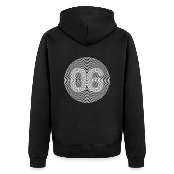 06 - Unisex Premium Bio Zip Hoodie - Schwarz - Hinten - Nico (187cm)