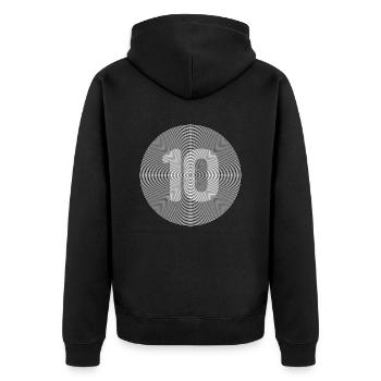 10 - Unisex Premium Bio Zip Hoodie - Schwarz - Hinten - Nico (187cm)