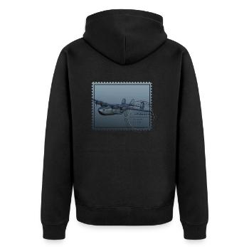 Poste aérienne historique du coupe-timbres - Veste à capuche bio Premium Unisexe - noir - Dos - Nico (187cm)