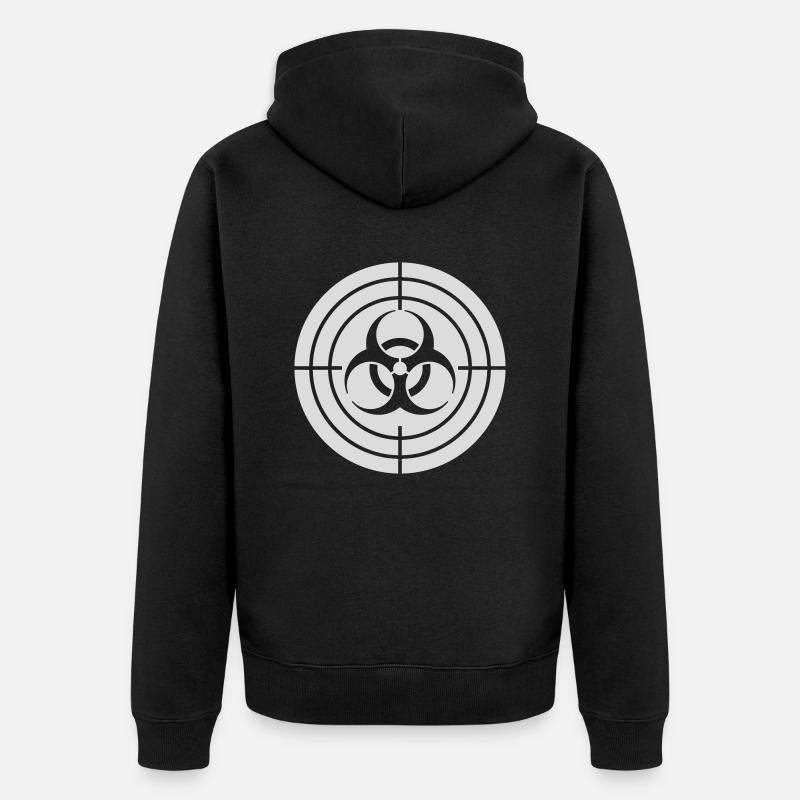 Zombie Hunter Biohazard Target Sight - Unisex Premium Organic Zip Hoodie - black