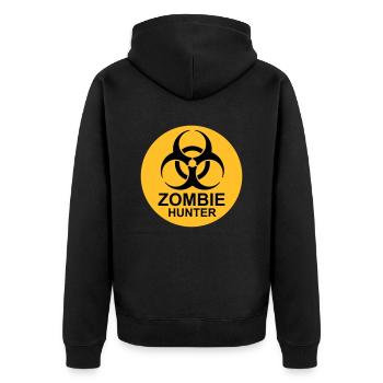 zombie hunter Halloween Quote - Unisex Premium Organic Zip Hoodie - black - Back - Nico (187cm)