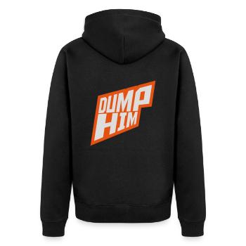 Dump Him Quote Logo - Veste à capuche bio Premium Unisexe - noir - Dos - Nico (187cm)