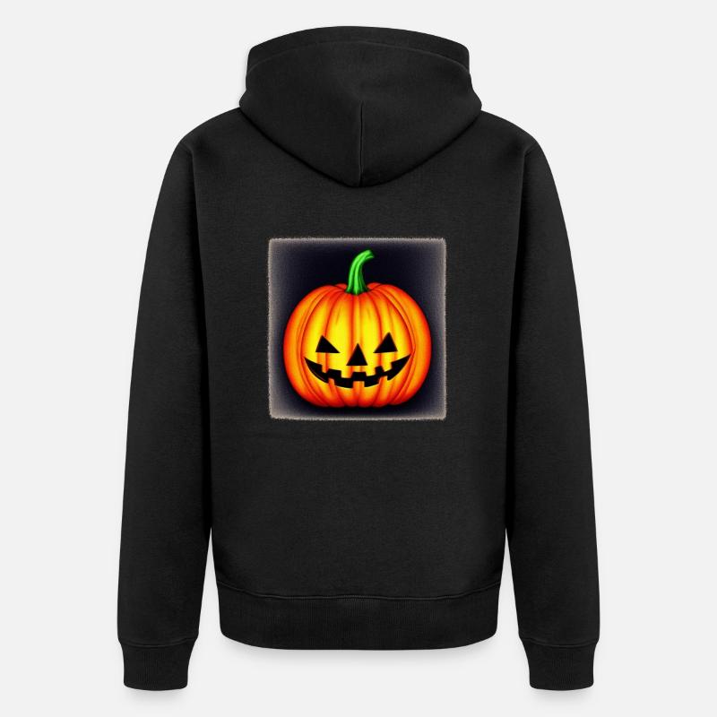 Halloween Spooky Pumpkin Lantern 20 - Veste à capuche bio Premium Unisexe - noir