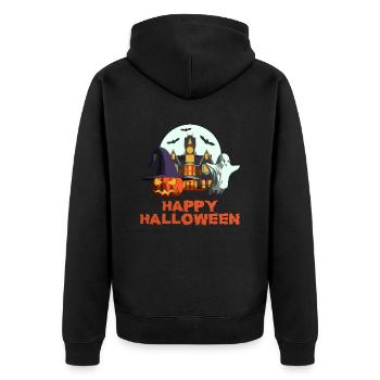 Happy Halloween - Veste à capuche bio Premium Unisexe - noir - Dos - Nico (187cm)