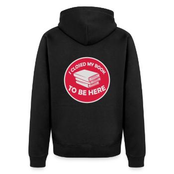 I closed my book - Unisex Premium Bio Zip Hoodie - Schwarz - Hinten - Nico (187cm)