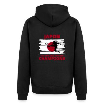 Japon Football 2022 supporter de Japon foot - Veste à capuche bio Premium Unisexe - noir - Dos - Nico (187cm)