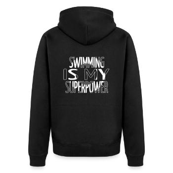 Cadeau T-shirts de natation adulte Cadeau d’anniversaire - Veste à capuche bio Premium Unisexe - noir - Dos - Nico (187cm)