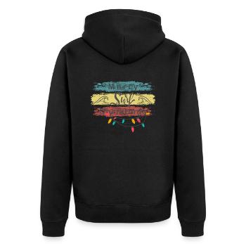 Joyeux Surf Noël - Design de Noël - Veste à capuche bio Premium Unisexe - noir - Dos - Nico (187cm)