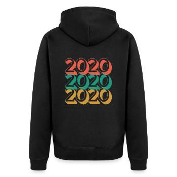 Anniversaire année 2020 / Vintage 2020 - Veste à capuche bio Premium Unisexe - noir - Dos - Nico (187cm)