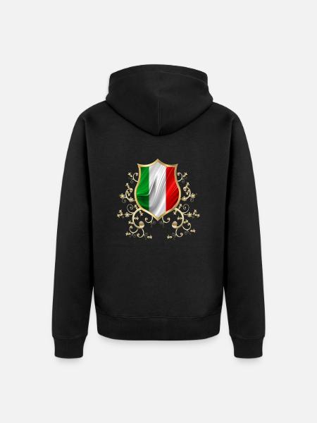 Italia Italia Roma Europa Italia Italia Italija Milano - Felpa con cappuccio ecologica premium unisex - nero