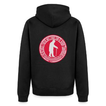 have fun at work - Unisex Premium Organic Zip Hoodie - black - Back - Nico (187cm)