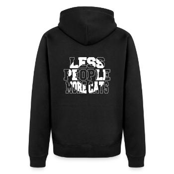 i love cats black cat hoodies and sweatshirts - Unisex Premium Bio Zip Hoodie - Schwarz - Hinten - Nico (187cm)