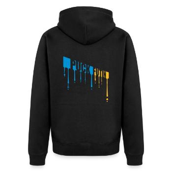 Conception du logo Puck Futin - Veste à capuche bio Premium Unisexe - noir - Dos - Nico (187cm)