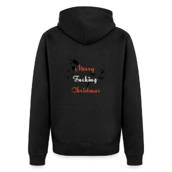 Joyeux putain de Noël - Veste à capuche bio Premium Unisexe - noir - Dos - Nico (187cm)
