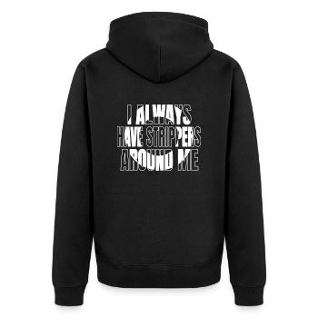 Présenter une idée cadeau de blague sur fil électrique électronique - Veste à capuche bio Premium Unisexe - noir - Dos - Nico (187cm)
