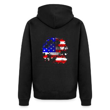 Demi-teinte Grunge USA drapeau Contexte - Veste à capuche bio Premium Unisexe - noir - Dos - Nico (187cm)