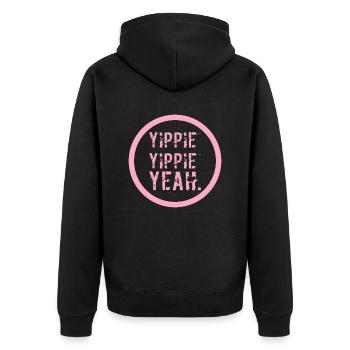 YIPPIE YIPPIE YEAH - Nouveau design original :) - Veste à capuche bio Premium Unisexe - noir - Dos - Nico (187cm)