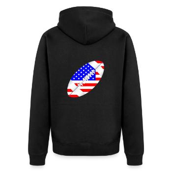 Drapeau de ballon de football américain - Veste à capuche bio Premium Unisexe - noir - Dos - Nico (187cm)