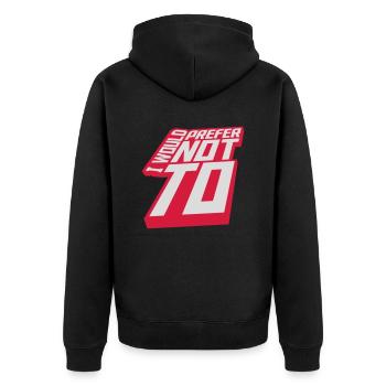 I prefer not to - Unisex Premium Organic Zip Hoodie - black - Back - Nico (187cm)